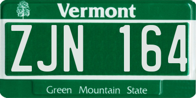 VT license plate ZJN164