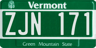 VT license plate ZJN171