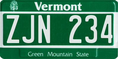 VT license plate ZJN234