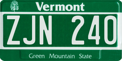 VT license plate ZJN240