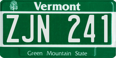 VT license plate ZJN241