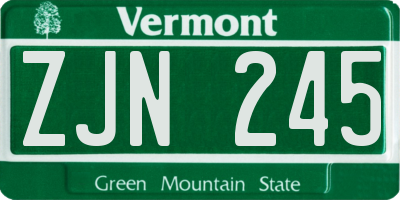 VT license plate ZJN245