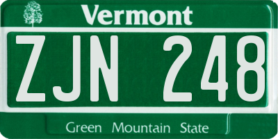 VT license plate ZJN248