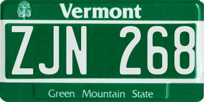 VT license plate ZJN268