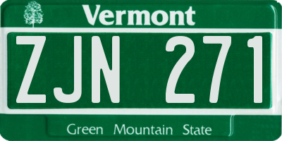 VT license plate ZJN271