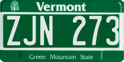 VT license plate ZJN273
