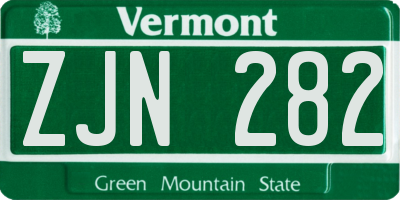 VT license plate ZJN282
