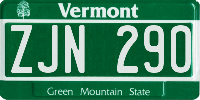 VT license plate ZJN290
