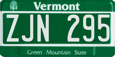 VT license plate ZJN295