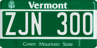 VT license plate ZJN300