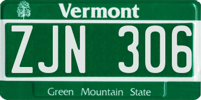 VT license plate ZJN306