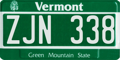 VT license plate ZJN338