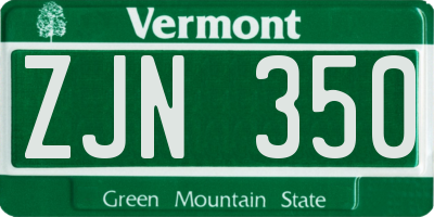 VT license plate ZJN350