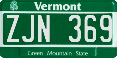 VT license plate ZJN369