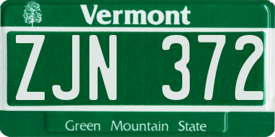 VT license plate ZJN372