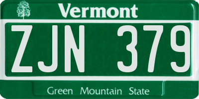 VT license plate ZJN379