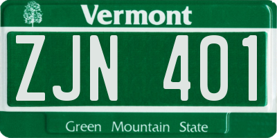 VT license plate ZJN401