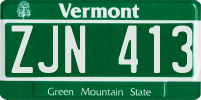 VT license plate ZJN413