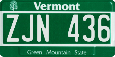 VT license plate ZJN436