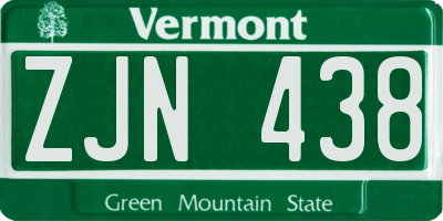 VT license plate ZJN438