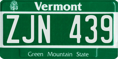 VT license plate ZJN439