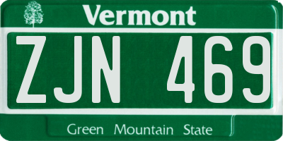 VT license plate ZJN469