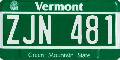 VT license plate ZJN481