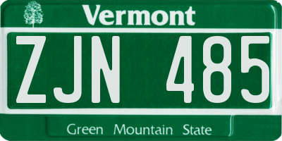 VT license plate ZJN485