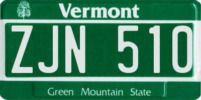 VT license plate ZJN510