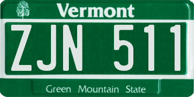 VT license plate ZJN511