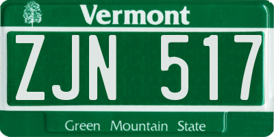 VT license plate ZJN517