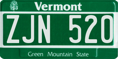 VT license plate ZJN520
