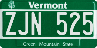 VT license plate ZJN525