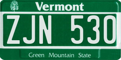 VT license plate ZJN530