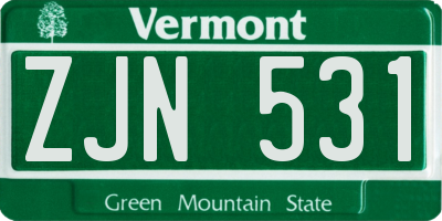 VT license plate ZJN531