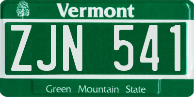 VT license plate ZJN541