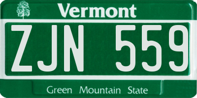 VT license plate ZJN559