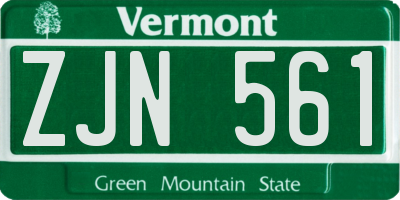 VT license plate ZJN561