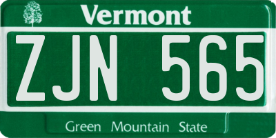 VT license plate ZJN565