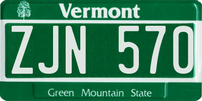 VT license plate ZJN570