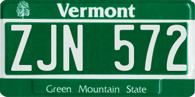 VT license plate ZJN572