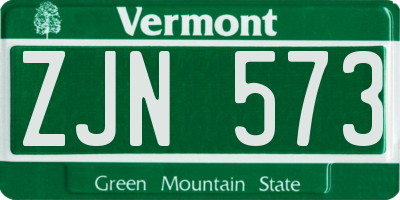 VT license plate ZJN573