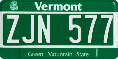 VT license plate ZJN577