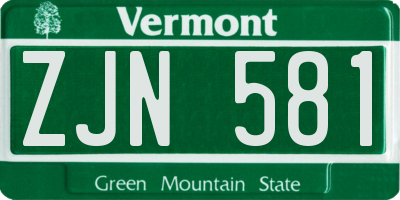 VT license plate ZJN581