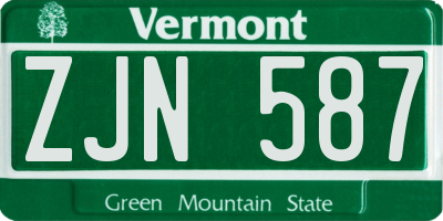VT license plate ZJN587