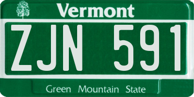 VT license plate ZJN591