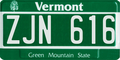VT license plate ZJN616