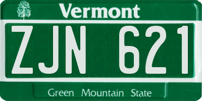 VT license plate ZJN621