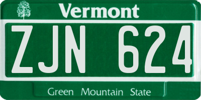 VT license plate ZJN624