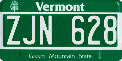 VT license plate ZJN628